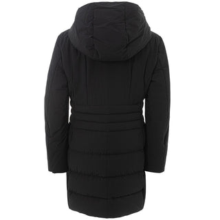 Chaqueta larga de poliamida negra