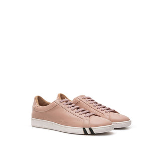 Rosa Leder-Sneakers, Low Top