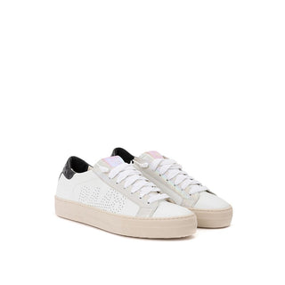 White Leather Low Top Sneakers