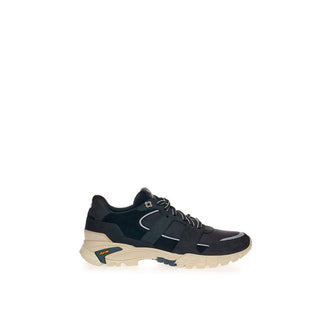 Black Suede Leather Athletic Sneakers