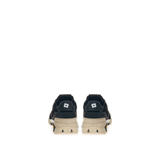 Black Suede Leather Athletic Sneakers