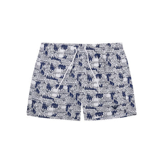 Pantalones cortos de natación de poliéster blanco