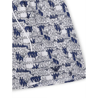 Pantalones cortos de natación de poliéster blanco