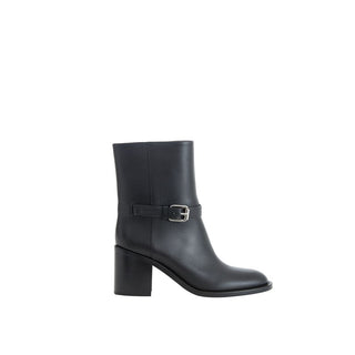 Schwarze Leder-Stiefeletten