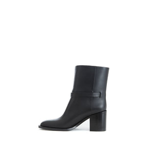 Schwarze Leder-Stiefeletten
