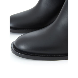 Schwarze Leder-Stiefeletten