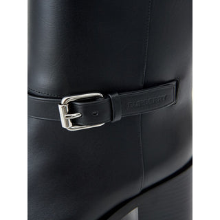 Schwarze Leder-Stiefeletten