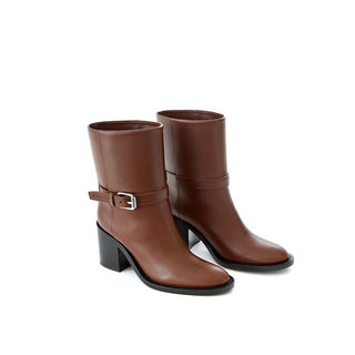 Botines de cuero marrón