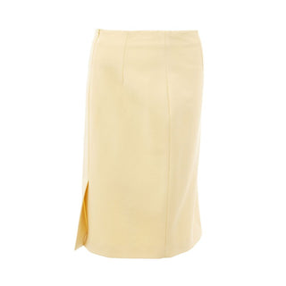 Falda midi de viscosa amarilla