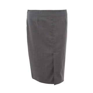 Gray Wool Midi Skirt