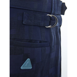 Blaue Leinen-Freizeithose