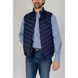Blaue ärmellose Polyamidjacke