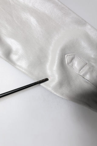 Camisa metálica gris de algodón con botones