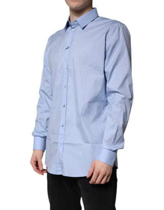 Camisa formal azul claro de algodón GOLD