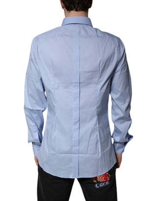 Camisa formal azul claro de algodón GOLD