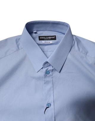 Camisa formal azul claro de algodón GOLD