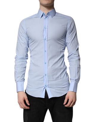 Camisa formal azul claro de algodón GOLD