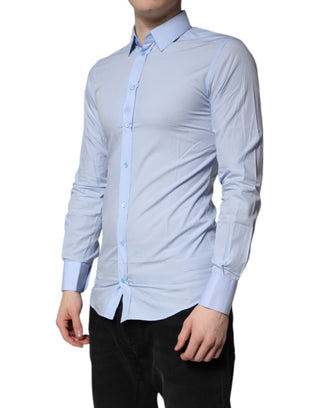 Camisa formal azul claro de algodón GOLD