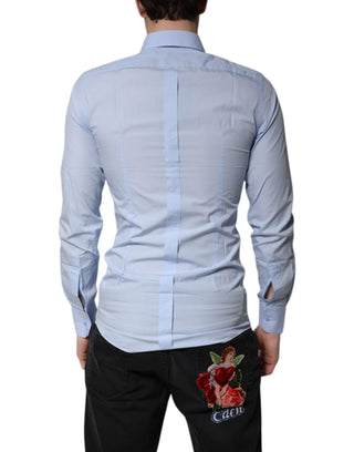 Camisa formal azul claro de algodón GOLD