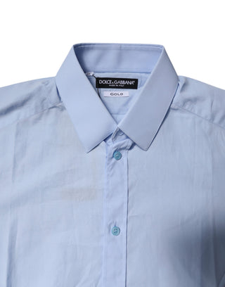 Camisa formal azul claro de algodón GOLD