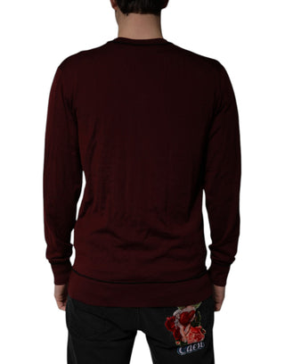 Kastanienroter Kaschmir-V-Ausschnitt Herrenpullover
