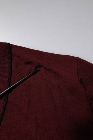 Kastanienroter Kaschmir-V-Ausschnitt Herrenpullover