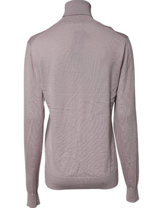 Brown Cashmere Turtleneck Pullover Sweater