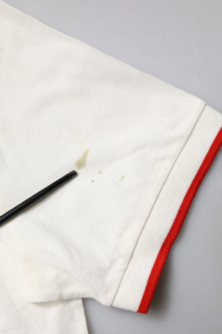 Weißes Baumwoll-Polo-T-Shirt für Herren mit Logo-Kragen