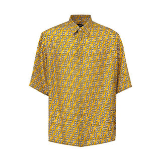 Camisa amarilla de manga corta de seda