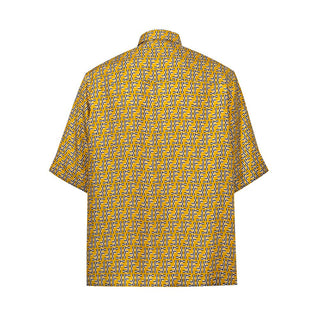Camisa amarilla de manga corta de seda