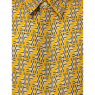 Camisa amarilla de manga corta de seda