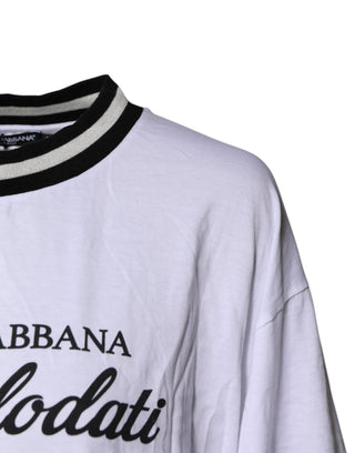 White Cotton DG Fashion Crew Neck Tee T-shirt