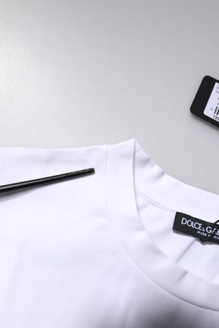 White Bellissima Cotton Crew Neck T-shirt