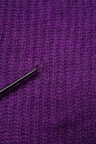 Violet Knitted Long Sleeves Round Neck Sweater