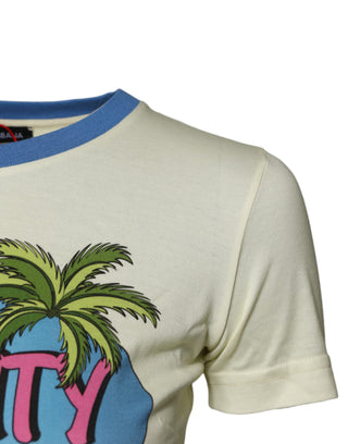 Hellgelbes Baumwoll-T-Shirt mit kurzen Ärmeln