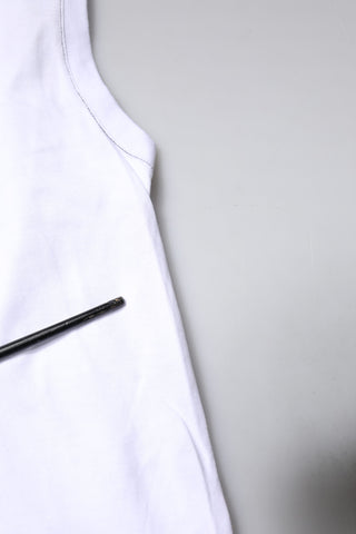 Camiseta blanca sin mangas de algodón con estampado