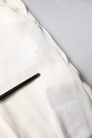 Creme geblümte Spitzenbluse mit langen Ärmeln
