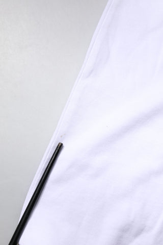 Weißes T-Shirt aus Baumwoll-Seiden-Mischgewebe mit Ascot-Kragen