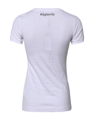 White #DGFAMILY Embroidery Cotton T-shirt