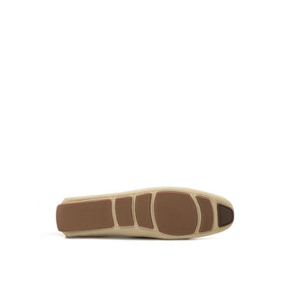 Beige Leather Moccassin