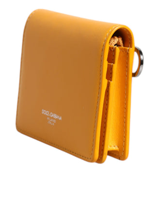 Bolso bandolera amarillo de cuero con tarjetero bifold
