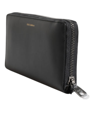 Black Blue Exotic Leather Embossed Continental Wallet