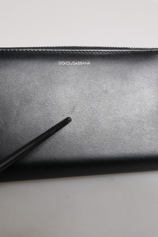 Schwarz Blau Exotische Leder-Geldbörse im Kontinentalstil mit Prägung