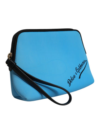 Blaue DG Logo Print Clutch Reißverschluss Borse Täschchen