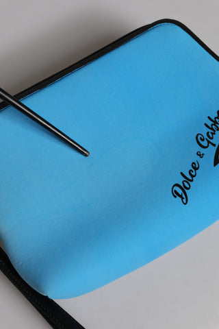 Blaue DG Logo Print Clutch Reißverschluss Borse Täschchen