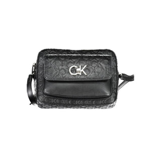 Bolso de hombro para mujer de poliéster negro