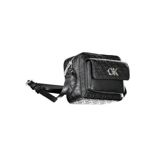 Bolso de hombro para mujer de poliéster negro