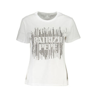 Camiseta blanca de algodón para mujer