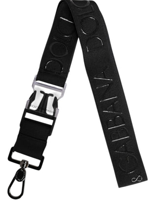 Black Stretch Polyester Rubberised DG Logo Keychain
