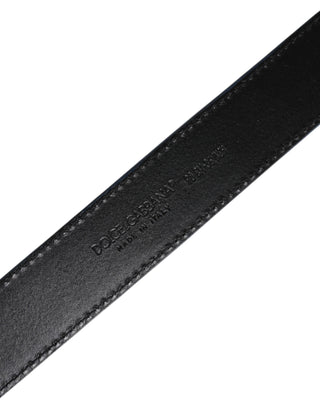Blue Beige Leather Weaved Metal Buckle Belt